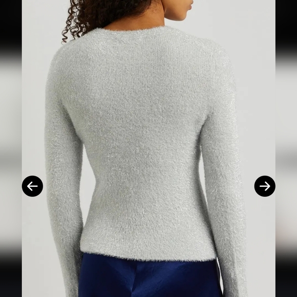 New Vince. Tinsel-Weave Brushed-Knit Jumper - Grey Medium - Picture 9 of 9